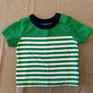 baby GAP green summer striped shirt 0-3 mo.